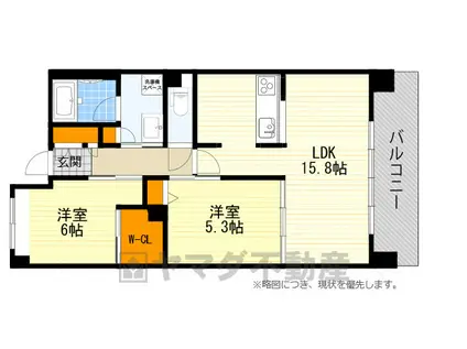 リラフォート千里中央(2LDK/7階)の間取り写真