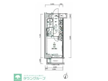 SQUARE CITY TSURUMI RIVERSIDE(1K/5階)の間取り写真