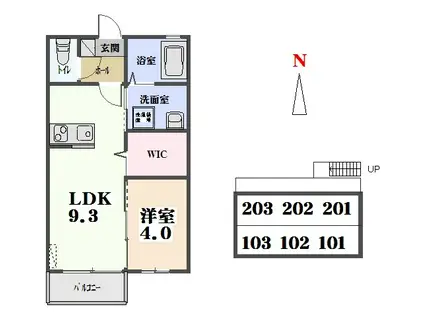 メゾン・ジュネス(1LDK/1階)の間取り写真