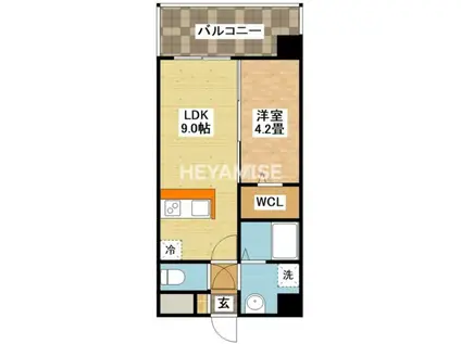 MODERN PALAZZO文教通GROW(1LDK/5階)の間取り写真