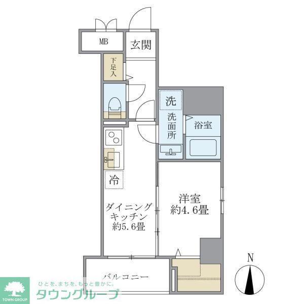 シティフォレスト森下(1DK/5階)の間取り写真
