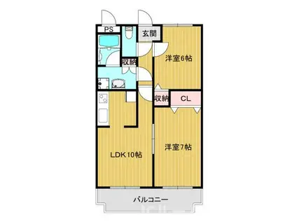 キングハイツ(2LDK/1階)の間取り写真