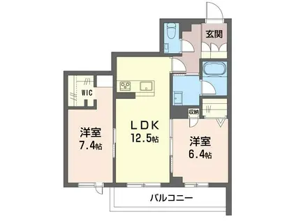 シャーメゾン港南台(2LDK/1階)の間取り写真
