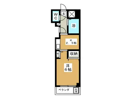 ジュネパレス新松戸第30(1K/5階)の間取り写真