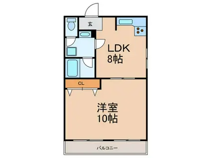 シャトレブラン(1LDK/2階)の間取り写真