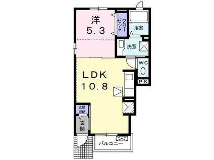 カーサ フェリーチェ(1LDK/1階)の間取り写真