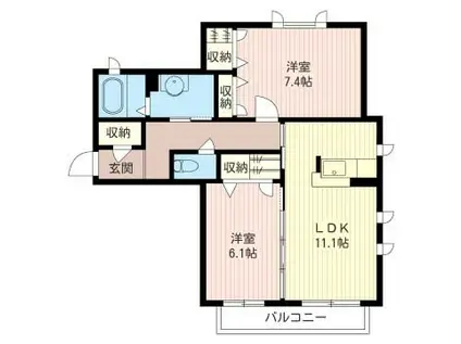 クレール海老名(2LDK/2階)の間取り写真