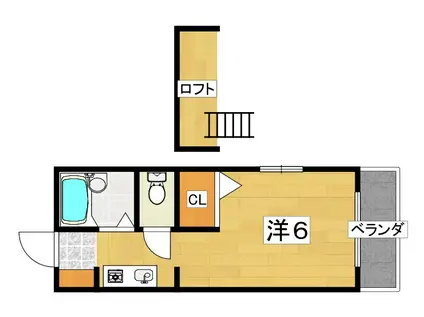 ソラーレ中宮(1K/3階)の間取り写真