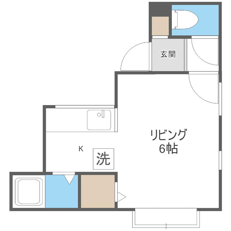 コート山鼻(1K/2階)の間取り写真