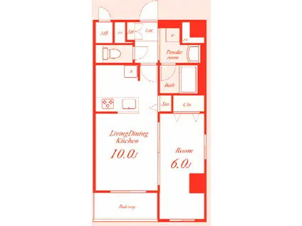 KS 本牧 STORY II(1LDK/5階)の間取り写真