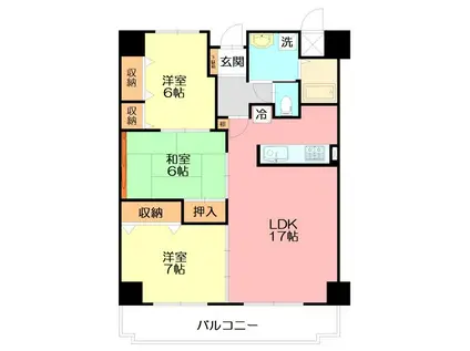 アトラクトマンショントムロ(3LDK/4階)の間取り写真
