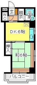 駅東レジデンス(1DK/3階)の間取り写真