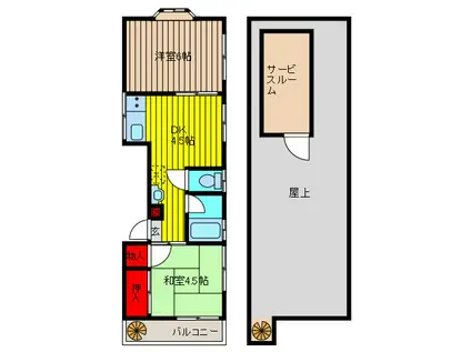 第5藤栄ビル(2DK/3階)の間取り写真