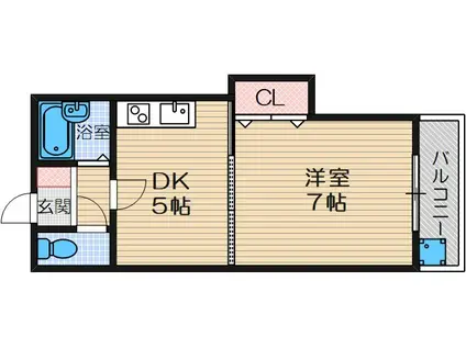 ダイヤトゥーレ(1DK/2階)の間取り写真