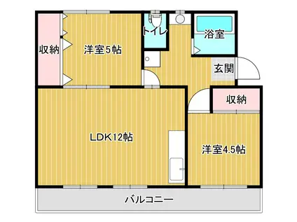 マンションアイB(2LDK/3階)の間取り写真