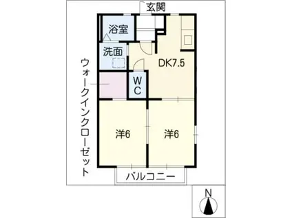 ハイツA-3(2DK/1階)の間取り写真