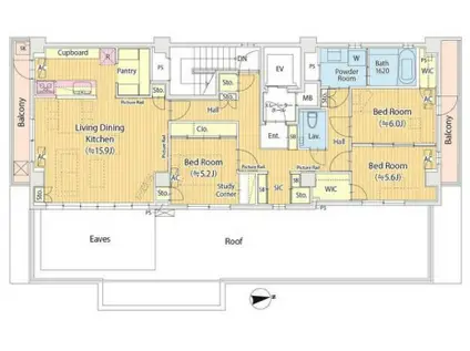 コート初台(3LDK/4階)の間取り写真