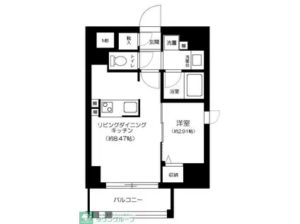 GRANSITE千代田水道橋(1LDK/6階)の間取り写真