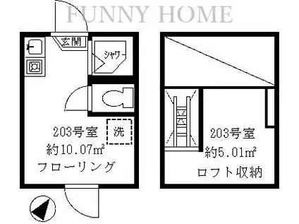 ティ・アーモドリーム(ワンルーム/2階)の間取り写真
