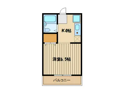 ウエストコート南大泉(1K/2階)の間取り写真