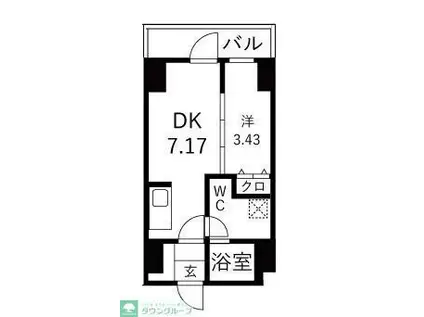 TRADIS森下(1DK/9階)の間取り写真