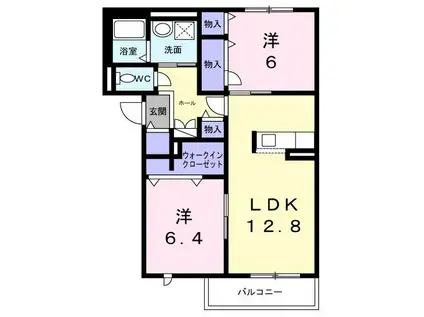 BEREO(2LDK/3階)の間取り写真