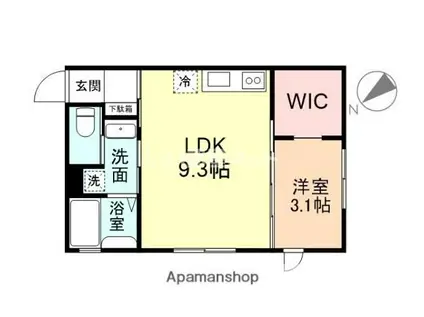 CHATONIII(1LDK/1階)の間取り写真