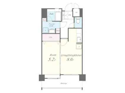 エクセレント東町(1LDK/3階)の間取り写真