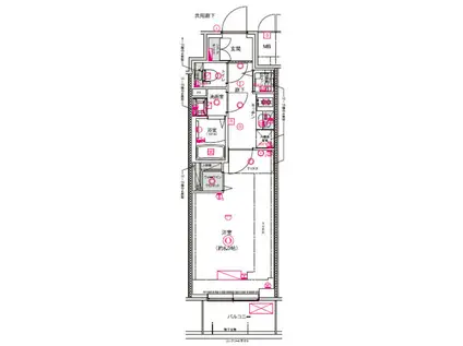CREST TAPP名古屋山王(1K/2階)の間取り写真