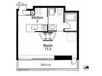 VILLA RONDOヴィラロンド(ワンルーム/5階)の間取り写真