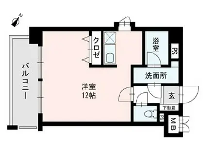 アヴニール東比恵(ワンルーム/4階)の間取り写真