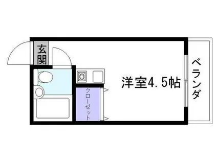 シャトル城町(ワンルーム/3階)の間取り写真