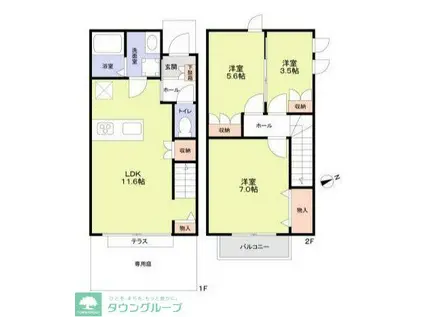 FEDER AKEBONO(3LDK/1階)の間取り写真