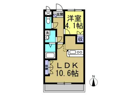 クレシア(1LDK/1階)の間取り写真