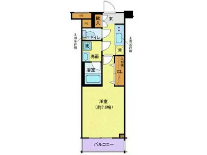 クレヴィスタ三軒茶屋(1K/1階)の間取り写真