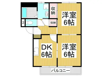 サープラスルナ(2DK/2階)の間取り写真