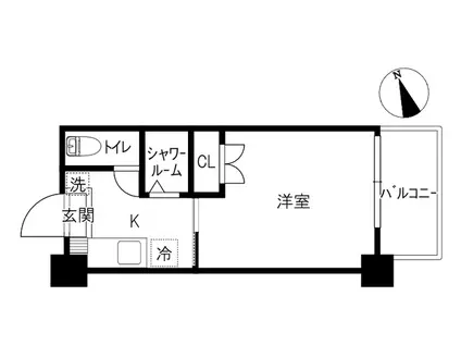 ドームエル(1K/1階)の間取り写真