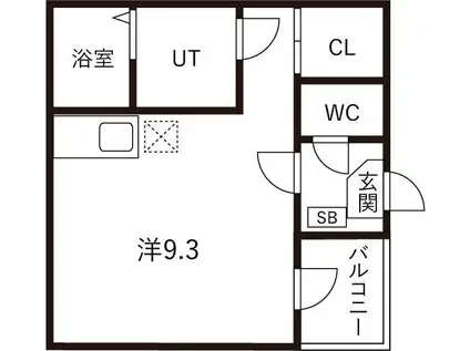 STAGE大宝(1K/2階)の間取り写真