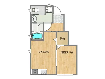 ステラII(1DK/1階)の間取り写真