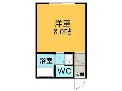 カーサうえの(ワンルーム/1階)の間取り写真