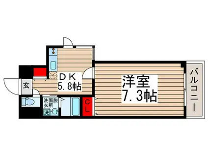 プランド-ル(1DK/2階)の間取り写真