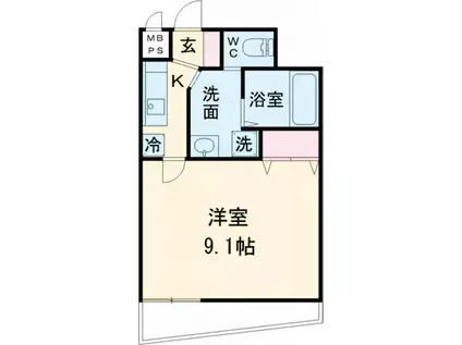 プレステージナカヤマ(1K/1階)の間取り写真