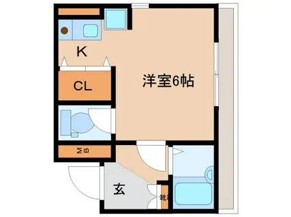 リブ・今小路(ワンルーム/2階)の間取り写真