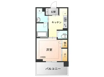 こもれび武蔵浦和(1DK/3階)の間取り写真