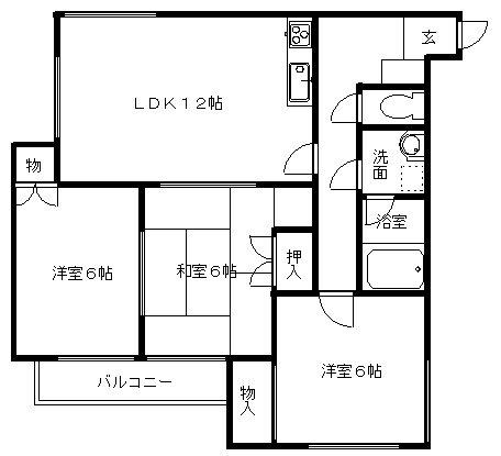 デュークシャトーIII番館(3LDK/1階)の間取り写真