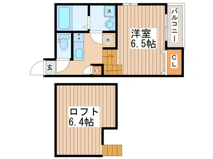 マジェスティ福田町(1K/1階)の間取り写真