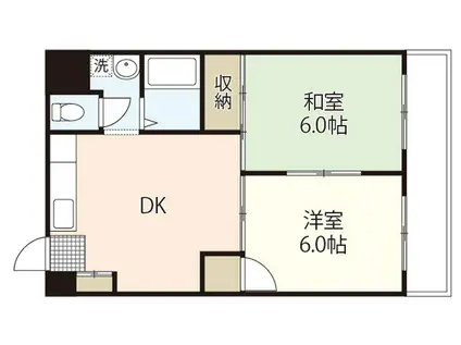 重森ビル(2DK/3階)の間取り写真