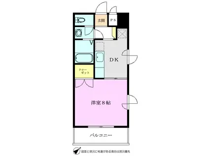 東武東上線 朝霞駅 徒歩1分 8階建 築23年(1DK/5階)の間取り写真