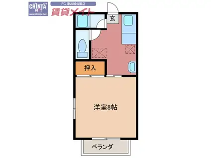 栗真ハイマートエクセル A棟(1K/1階)の間取り写真