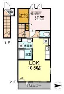 HOGAR CA&65287LIDO(1LDK/2階)の間取り写真